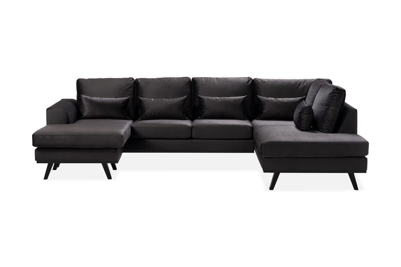 Copenhagen Compact 4-sits Högervänd U-formad Large Soffa med Divan och Schäslong i Sammet - Mörkgrå - Möbler - Vardagsrum - Soffor - U-soffor