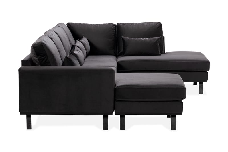 Copenhagen Compact 4-sits Högervänd U-formad Large Soffa med Divan och Schäslong i Sammet - Mörkgrå - Möbler - Vardagsrum - Soffor - U-soffor