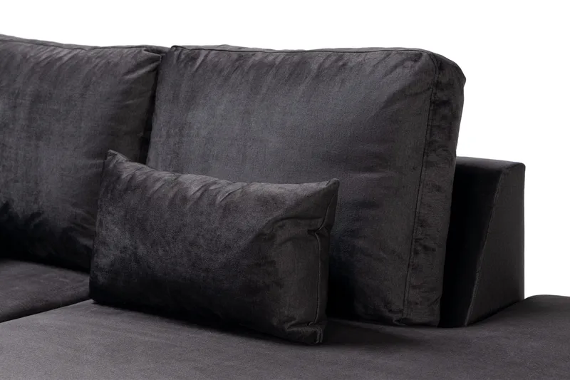 Copenhagen Compact 4-sits Högervänd U-formad Large Soffa med Divan och Schäslong i Sammet - Mörkgrå - Möbler - Vardagsrum - Soffor - U-soffor