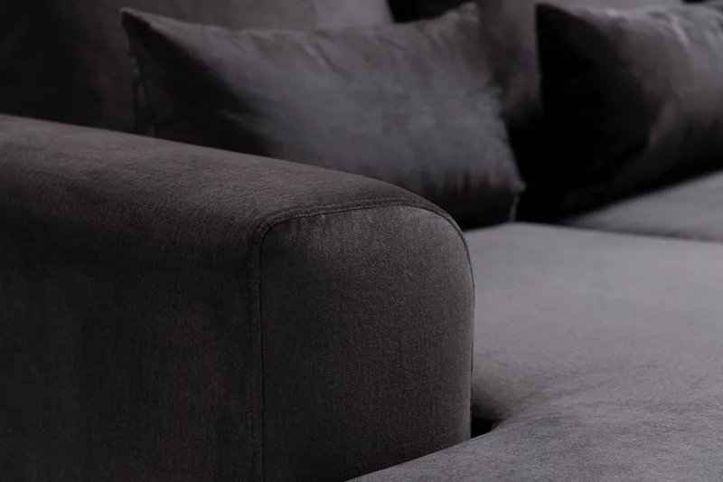 Copenhagen Compact 4-sits Högervänd U-formad Large Soffa med Divan och Schäslong i Sammet - Mörkgrå - Möbler - Vardagsrum - Soffor - U-soffor