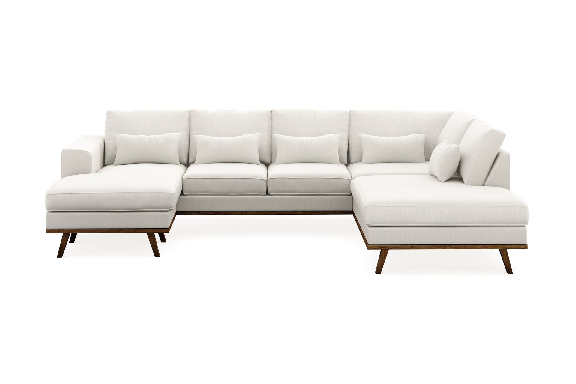 copenhagen compact 4-sits högervänd u-formad large soffa med divan och schäslong i tyg - ljusgrå