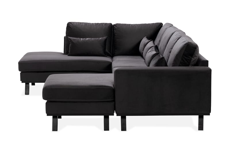 Copenhagen Compact 4-sits Vänstervänd U-formad Large Soffa med Divan och Schäslong i Sammet - Mörkgrå - Möbler - Vardagsrum - Soffor - U-soffor