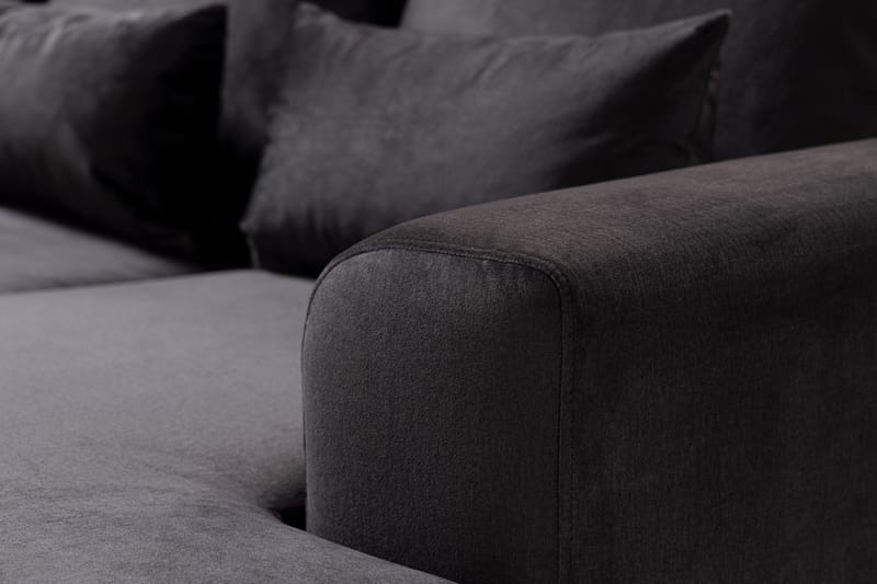 Copenhagen Compact 4-sits Vänstervänd U-formad Large Soffa med Divan och Schäslong i Sammet - Mörkgrå - Möbler - Vardagsrum - Soffor - U-soffor
