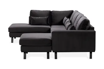 Copenhagen Compact 4-sits Vänstervänd U-formad Large Soffa med Divan och Schäslong i Sammet - Mörkgrå - Möbler - Vardagsrum - Soffor - U-soffor