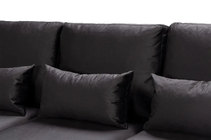 Copenhagen Compact 4-sits Vänstervänd U-formad Large Soffa med Divan och Schäslong i Sammet - Mörkgrå - Möbler - Vardagsrum - Soffor - U-soffor