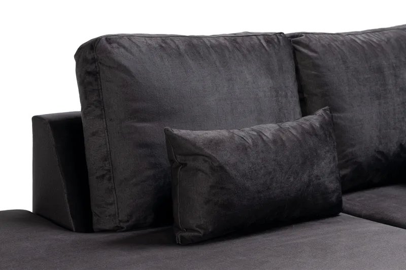 Copenhagen Compact 4-sits Vänstervänd U-formad Large Soffa med Divan och Schäslong i Sammet - Mörkgrå - Möbler - Vardagsrum - Soffor - U-soffor