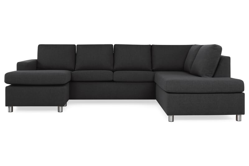 Crazy 4-sits Högervänd U-formad Large Soffa med Divan och Schäslong i Tyg - Antracit - Möbler - Vardagsrum - Soffor - U-soffor