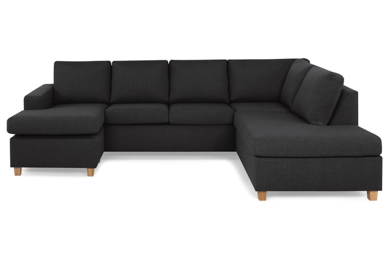 Crazy 4-sits Högervänd U-formad Large Soffa med Divan och Schäslong i Tyg - Antracit - Möbler - Vardagsrum - Soffor - U-soffor
