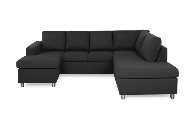 Crazy 4-sits Högervänd U-formad Large Soffa med Divan och Schäslong i Tyg - Antracit - Möbler - Vardagsrum - Soffor - U-soffor