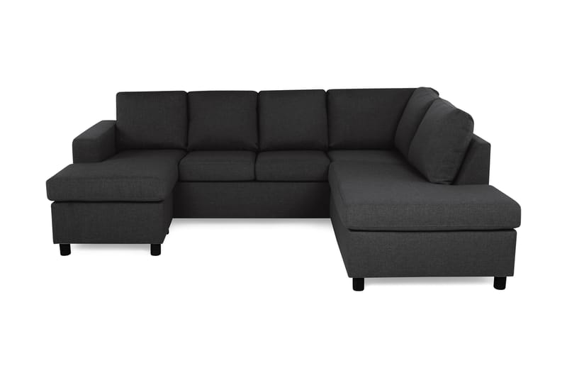 Crazy 4-sits Högervänd U-formad Large Soffa med Divan och Schäslong i Tyg - Antracit - Möbler - Vardagsrum - Soffor - U-soffor