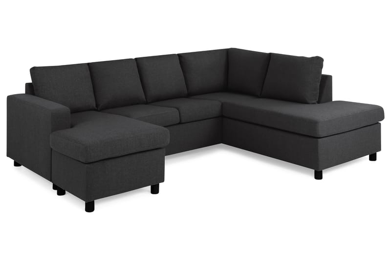 Crazy 4-sits Högervänd U-formad Large Soffa med Divan och Schäslong i Tyg - Antracit - Möbler - Vardagsrum - Soffor - U-soffor