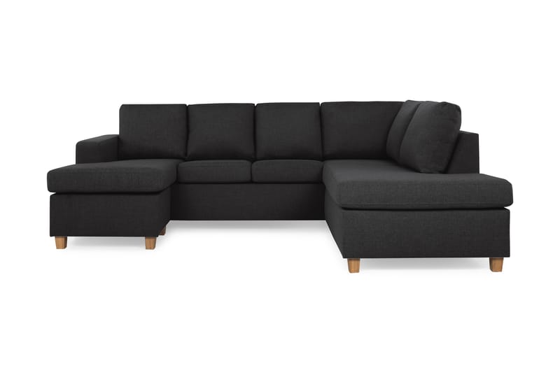 Crazy 4-sits Högervänd U-formad Large Soffa med Divan och Schäslong i Tyg - Antracit - Möbler - Vardagsrum - Soffor - U-soffor