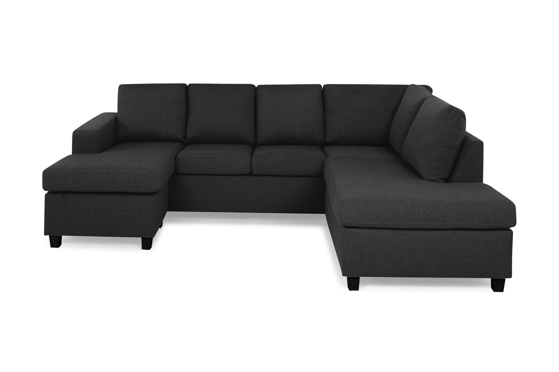 Crazy 4-sits Högervänd U-formad Large Soffa med Divan och Schäslong i Tyg - Antracit - Möbler - Vardagsrum - Soffor - U-soffor