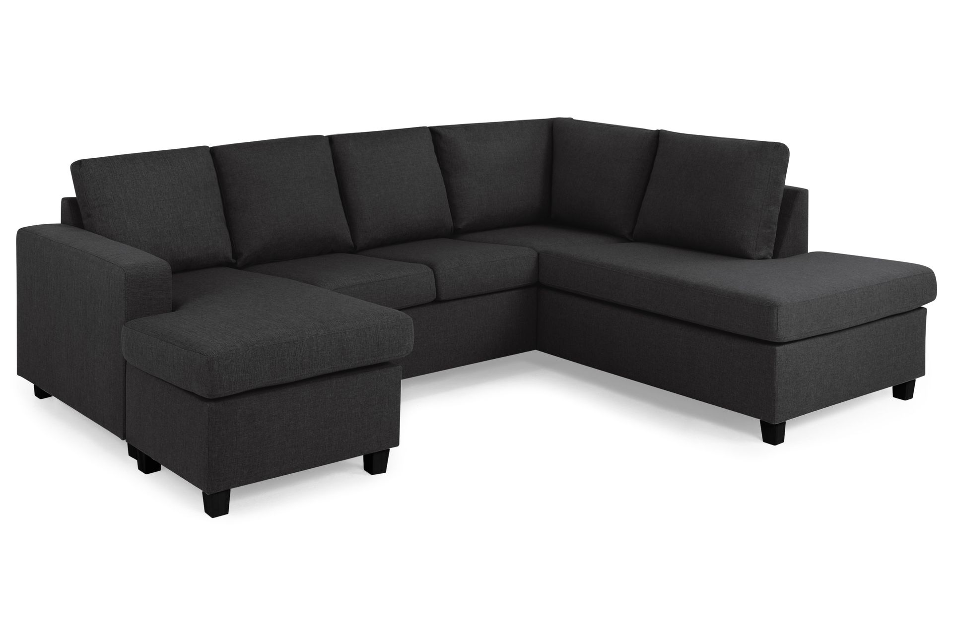 Crazy 4-sits Högervänd U-formad Large Soffa med Divan och Schäslong i Tyg - Antracit - Möbler - Vardagsrum - Soffor - U-soffor