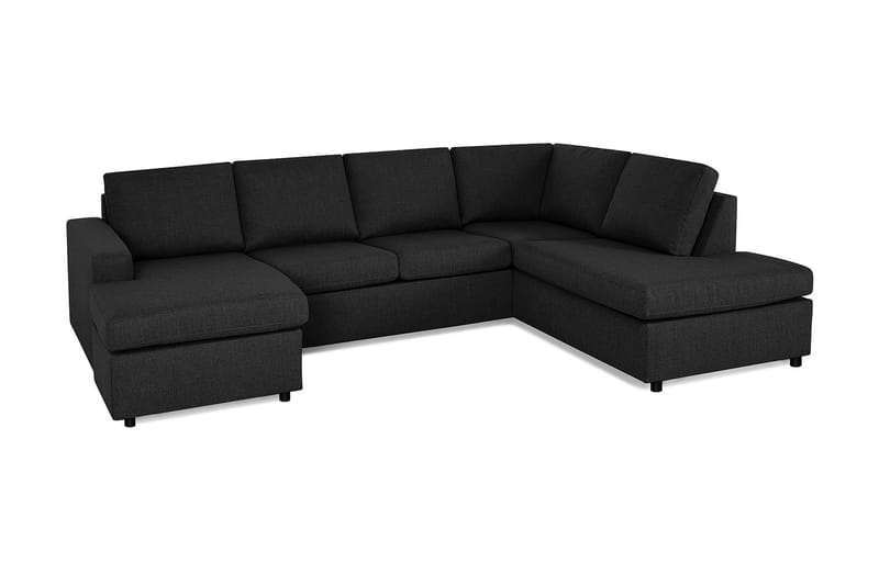 Crazy 4-sits Högervänd U-formad Large Soffa med Divan och Schäslong i Tyg - Antracit - Möbler - Vardagsrum - Soffor - U-soffor