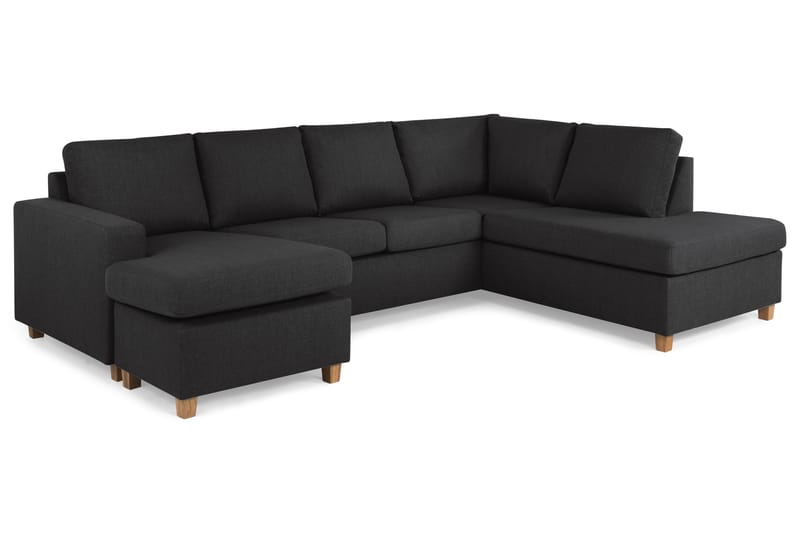 Crazy 4-sits Högervänd U-formad Large Soffa med Divan och Schäslong i Tyg - Antracit - Möbler - Vardagsrum - Soffor - U-soffor