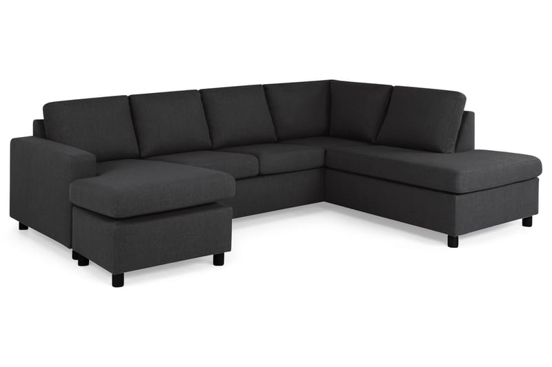 Crazy 4-sits Högervänd U-formad Large Soffa med Divan och Schäslong i Tyg - Antracit - Möbler - Vardagsrum - Soffor - U-soffor
