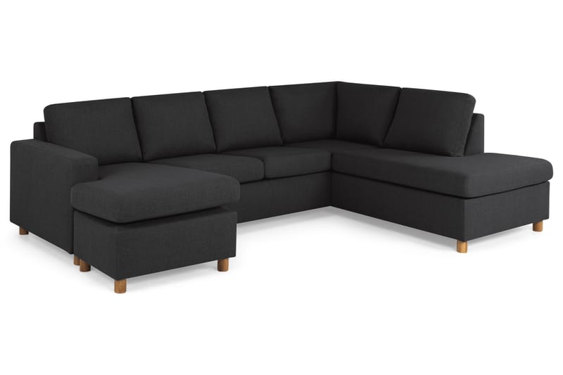 Crazy 4-sits Högervänd U-formad Large Soffa med Divan och Schäslong i Tyg - Antracit - Möbler - Vardagsrum - Soffor - U-soffor