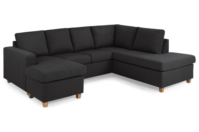 Crazy 4-sits Högervänd U-formad Large Soffa med Divan och Schäslong i Tyg - Antracit - Möbler - Vardagsrum - Soffor - U-soffor