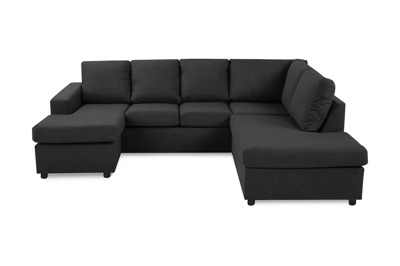 Crazy 4-sits Högervänd U-formad Large Soffa med Divan och Schäslong i Tyg - Antracit - Möbler - Vardagsrum - Soffor - U-soffor