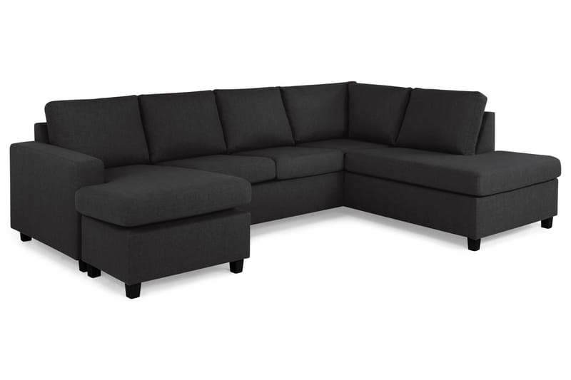 Crazy 4-sits Högervänd U-formad Large Soffa med Divan och Schäslong i Tyg - Antracit - Möbler - Vardagsrum - Soffor - U-soffor