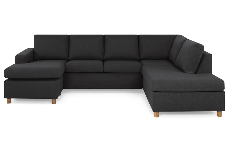 Crazy 4-sits Högervänd U-formad Large Soffa med Divan och Schäslong i Tyg - Antracit - Möbler - Vardagsrum - Soffor - U-soffor