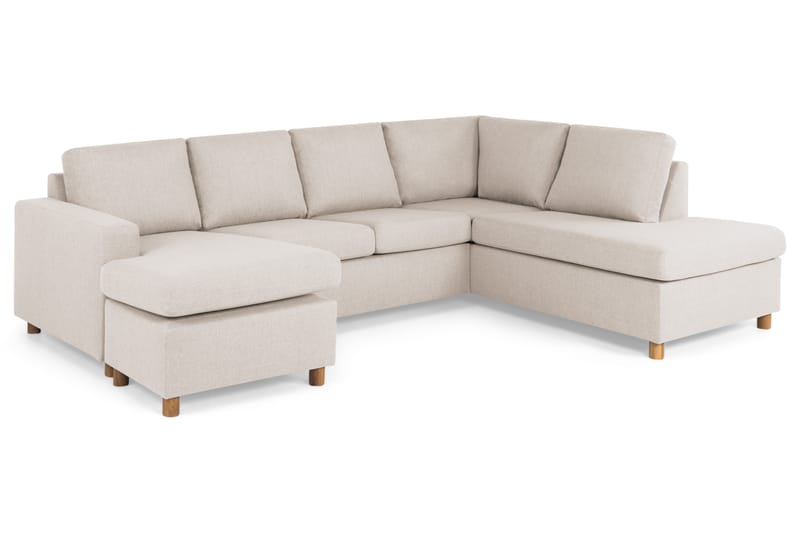 Crazy 4-sits Högervänd U-formad Large Soffa med Divan och Schäslong i Tyg - Beige - Möbler - Vardagsrum - Soffor - U-soffor
