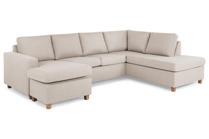 Crazy 4-sits Högervänd U-formad Large Soffa med Divan och Schäslong i Tyg - Beige - Möbler - Vardagsrum - Soffor - U-soffor