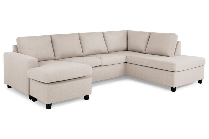 Crazy 4-sits Högervänd U-formad Large Soffa med Divan och Schäslong i Tyg - Beige - Möbler - Vardagsrum - Soffor - U-soffor