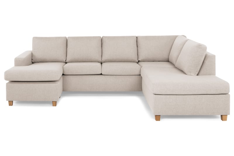 Crazy 4-sits Högervänd U-formad Large Soffa med Divan och Schäslong i Tyg - Beige - Möbler - Vardagsrum - Soffor - U-soffor