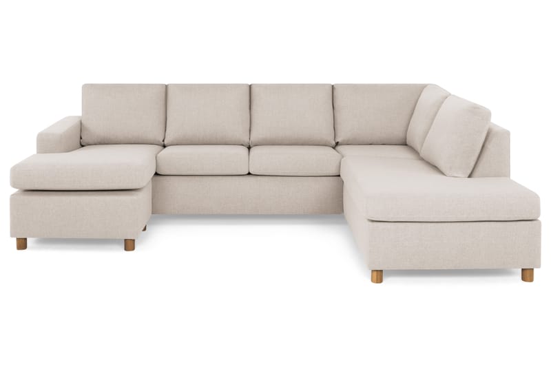 Crazy 4-sits Högervänd U-formad Large Soffa med Divan och Schäslong i Tyg - Beige - Möbler - Vardagsrum - Soffor - U-soffor