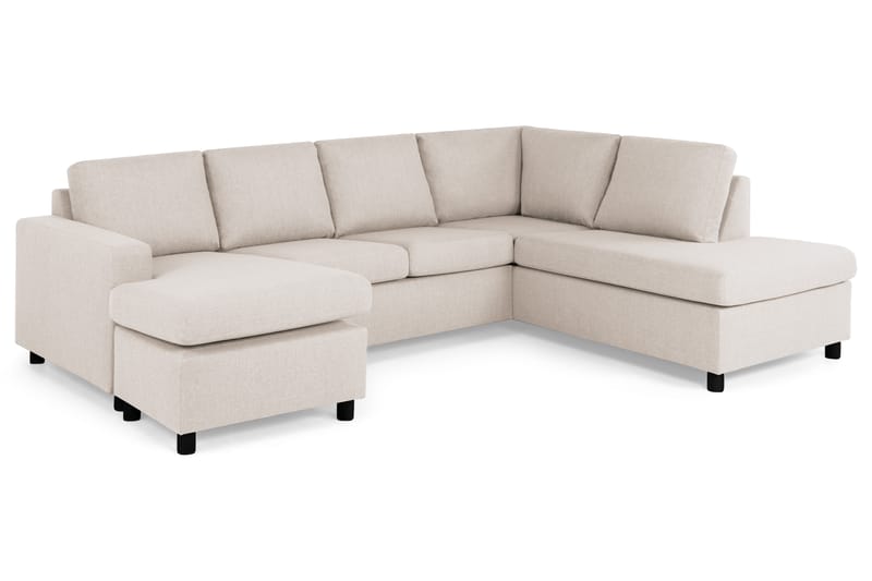 Crazy 4-sits Högervänd U-formad Large Soffa med Divan och Schäslong i Tyg - Beige - Möbler - Vardagsrum - Soffor - U-soffor