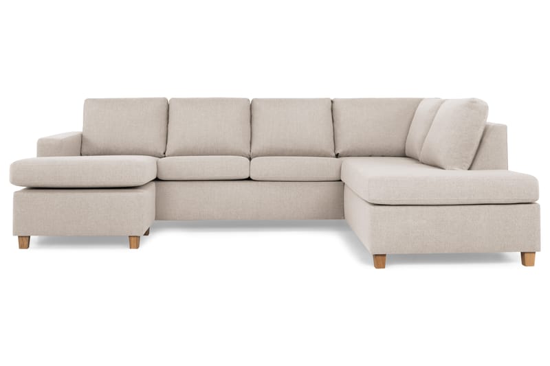 Crazy 4-sits Högervänd U-formad Large Soffa med Divan och Schäslong i Tyg - Beige - Möbler - Vardagsrum - Soffor - U-soffor