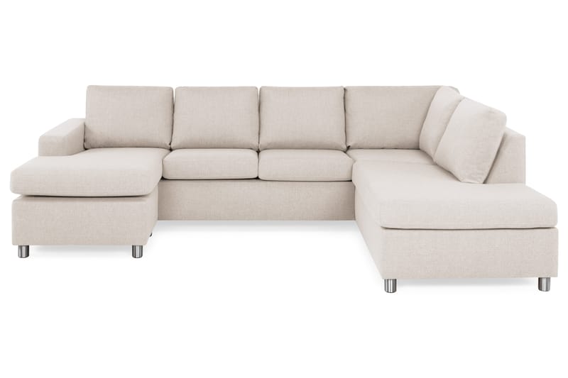 Crazy 4-sits Högervänd U-formad Large Soffa med Divan och Schäslong i Tyg - Beige - Möbler - Vardagsrum - Soffor - U-soffor
