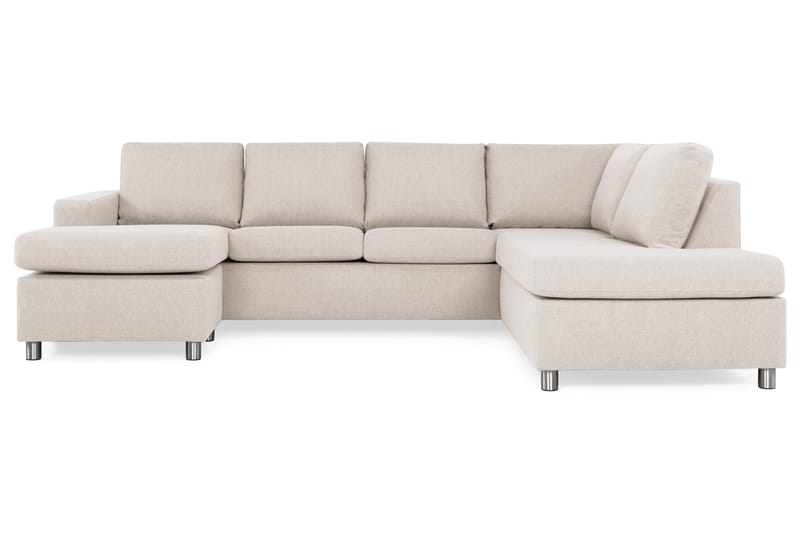 Crazy 4-sits Högervänd U-formad Large Soffa med Divan och Schäslong i Tyg - Beige - Möbler - Vardagsrum - Soffor - U-soffor