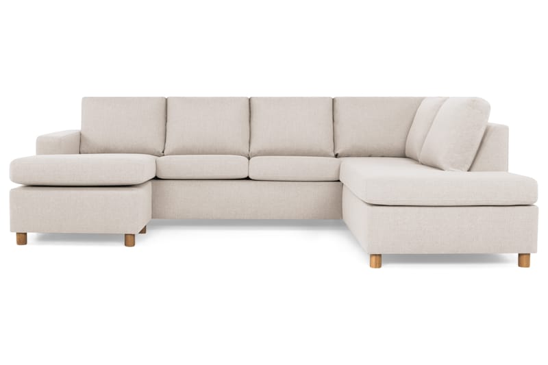 Crazy 4-sits Högervänd U-formad Large Soffa med Divan och Schäslong i Tyg - Beige - Möbler - Vardagsrum - Soffor - U-soffor