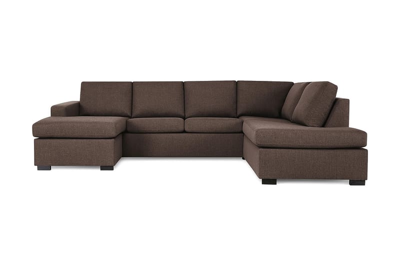 Crazy 4-sits Högervänd U-formad Large Soffa med Divan och Schäslong i Tyg - Brun - Möbler - Vardagsrum - Soffor - U-soffor