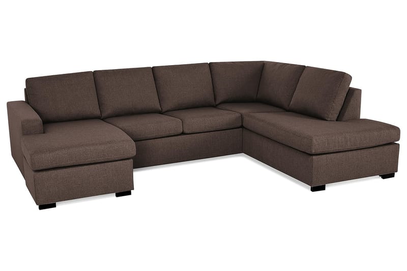 Crazy 4-sits Högervänd U-formad Large Soffa med Divan och Schäslong i Tyg - Brun - Möbler - Vardagsrum - Soffor - U-soffor