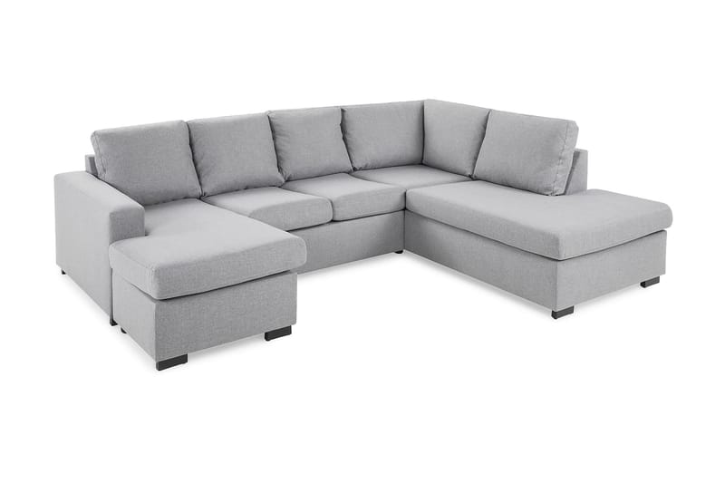 Crazy 4-sits Högervänd U-formad Large Soffa med Divan och Schäslong i Tyg - Grå - Möbler - Vardagsrum - Soffor - U-soffor