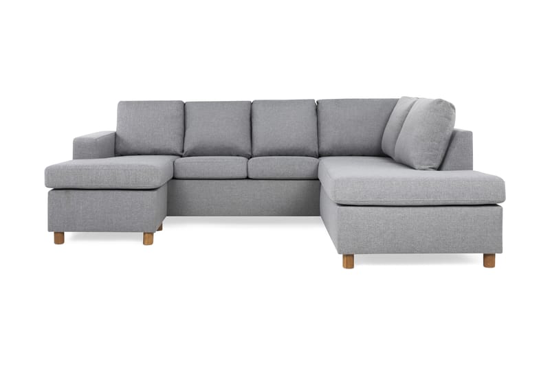 Crazy 4-sits Högervänd U-formad Large Soffa med Divan och Schäslong i Tyg - Grå - Möbler - Vardagsrum - Soffor - U-soffor