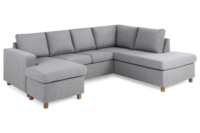 Crazy 4-sits Högervänd U-formad Large Soffa med Divan och Schäslong i Tyg - Grå - Möbler - Vardagsrum - Soffor - U-soffor