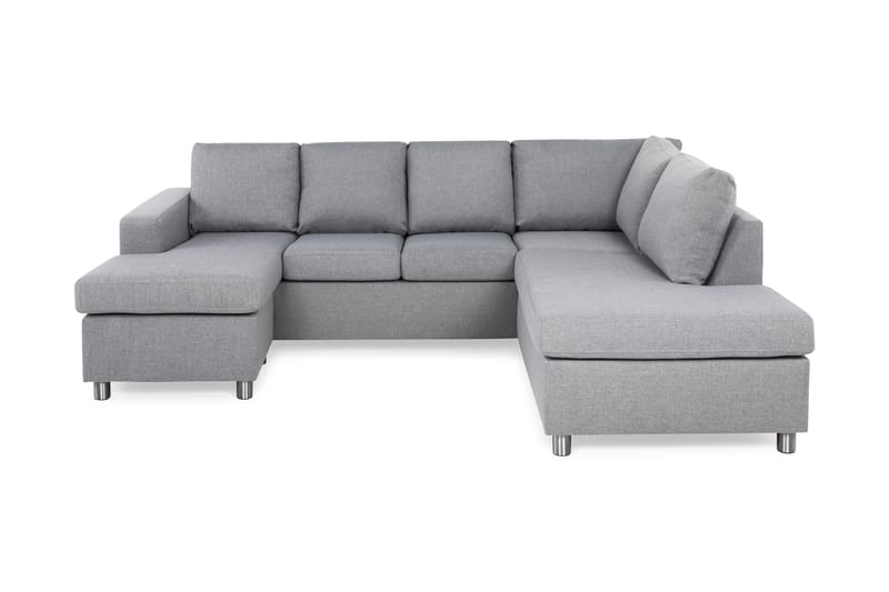 Crazy 4-sits Högervänd U-formad Large Soffa med Divan och Schäslong i Tyg - Grå - Möbler - Vardagsrum - Soffor - U-soffor