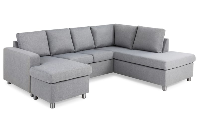 Crazy 4-sits Högervänd U-formad Large Soffa med Divan och Schäslong i Tyg - Grå - Möbler - Vardagsrum - Soffor - U-soffor
