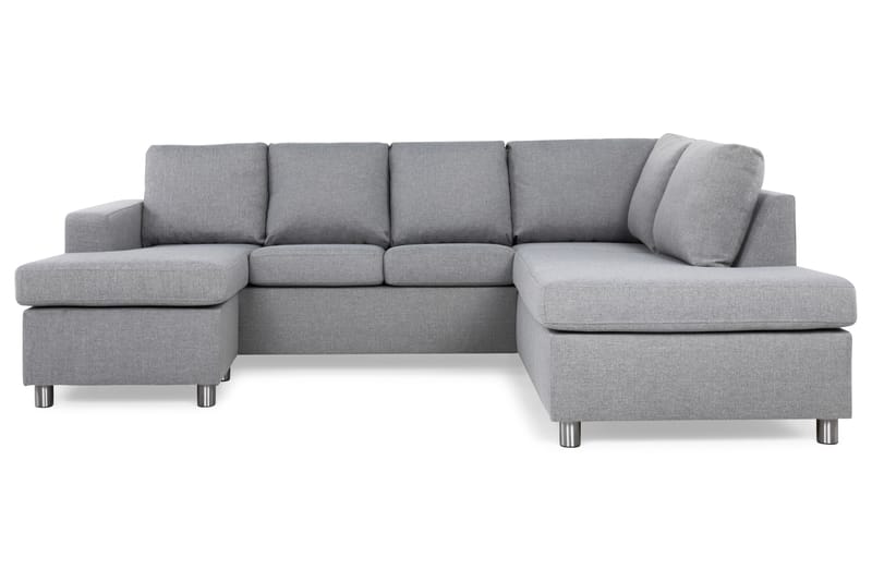 Crazy 4-sits Högervänd U-formad Large Soffa med Divan och Schäslong i Tyg - Grå - Möbler - Vardagsrum - Soffor - U-soffor