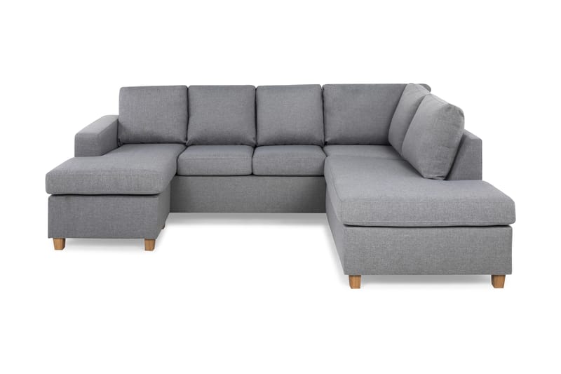 Crazy 4-sits Högervänd U-formad Large Soffa med Divan och Schäslong i Tyg - Grå - Möbler - Vardagsrum - Soffor - U-soffor
