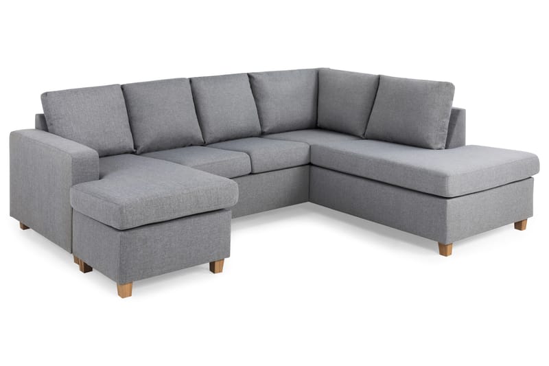 Crazy 4-sits Högervänd U-formad Large Soffa med Divan och Schäslong i Tyg - Grå - Möbler - Vardagsrum - Soffor - U-soffor