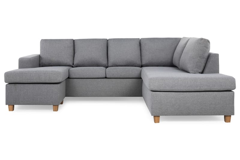 Crazy 4-sits Högervänd U-formad Large Soffa med Divan och Schäslong i Tyg - Grå - Möbler - Vardagsrum - Soffor - U-soffor