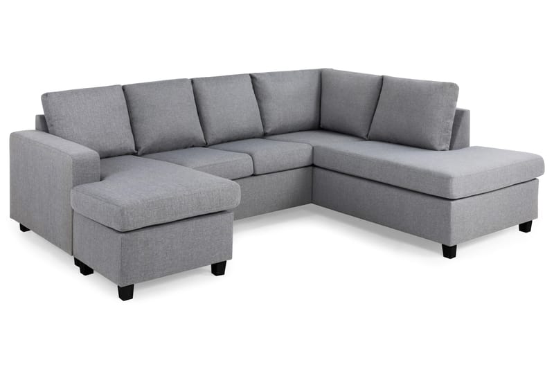 Crazy 4-sits Högervänd U-formad Large Soffa med Divan och Schäslong i Tyg - Grå - Möbler - Vardagsrum - Soffor - U-soffor