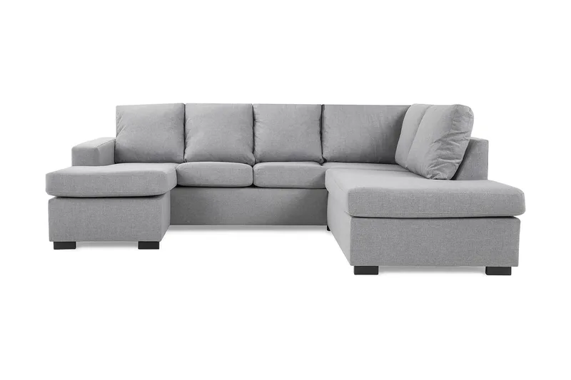 Crazy 4-sits Högervänd U-formad Large Soffa med Divan och Schäslong i Tyg - Grå - Möbler - Vardagsrum - Soffor - U-soffor