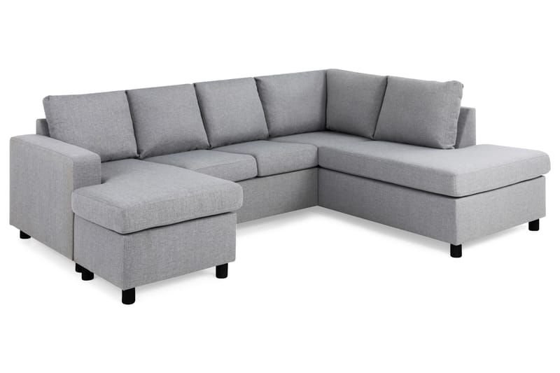 Crazy 4-sits Högervänd U-formad Large Soffa med Divan och Schäslong i Tyg - Grå - Möbler - Vardagsrum - Soffor - U-soffor